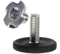 Aerzetix - Kit di 12 piedini regolabili M8 + 12 dadi a ragno M8x11 per legno | Accessori di fissaggio per mobili, livellamento e falegnameria