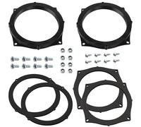 Aerzetix | Kit di 2 adattatori/supporti per altoparlanti Ø130 mm in plastica nera | porte anteriori/posteriori | compatibile con Mitsubishi Colt