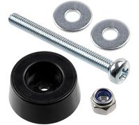 Aerzetix - Kit di 4 piedini per mobili rotondi Ø20x8mm in plastica nera + 4 viti metalli M3x30mm + 4 dadi di bloccaggio M3 + 8 rondelle larghe per bullone M3