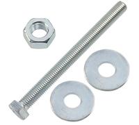 AERZETIX - Kit di 5 bulloni M12x140mm con testa esagonale + 10 rondelle larghe M12x36mm + 5 dadi esagonali M12 per fai da te e fissaggio leggero | in acciaio