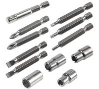 AERZETIX Kit di 7 inserti per avvitare / 4 bussole e 1 adattatore/in acciaio