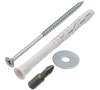 AERZETIX - Kit di 8 tasselli universali con collare smussato Ø8x100 mm in poliammide + 8 viti per legno Ø5x100 mm + 8 rondelle larghe per bullone M5 + 1 punta per avvitamento PZ2 1/4