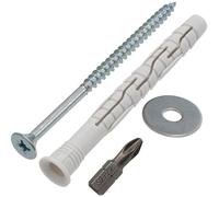 AERZETIX - Kit di 8 tasselli universali con collare smussato Ø8x80 mm in poliammide + 8 viti per legno Ø5x80 mm + 8 rondelle larghe per bullone M5 + 1 punta per avvitamento PZ2 1/4