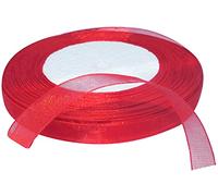 AERZETIX - Nastro di organza decorativo lucido - 10mm x 45 metri - rosso papavero - progetti creativi cucito arte confezione regali festa compleanno - C50841