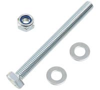 AERZETIX - Set di 10 bulloni a testa esagonale M10x100 mm + 20 rondelle + 10 dadi esagonali autobloccanti M10 per montaggio fai-da-te e fissaggio leggero | acciaio