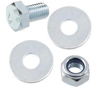 AERZETIX - Set di 10 bulloni a testa esagonale M12x20 mm + 20 rondelle larghe + 10 dadi esagonali autobloccanti M12 | Per progetti domestici, ristrutturazioni e riparazioni leggere | acciaio