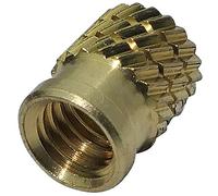 AERZETIX - Set di 10 Inserti Filettati a Pressare - Filetto M5 - Ø6.6mm - Lunghezza 8.3mm - Ottone - per Termoplastici Duri e Termoindurenti - C19142