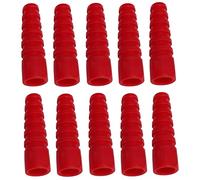 Aerzetix: Set di 10 manicotti rivestimenti isolanti per connettore BNC cavo RG58 antenna TV coassiale satellitare concentrica (Rosso)