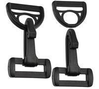 Aerzetix - Set di 10 Moschettoni a sgancio rapido con gancio + 10 passanti per cinghia | passo 30mm | per creatività borsa zaino progetti di cucito | colore nero | in plastica