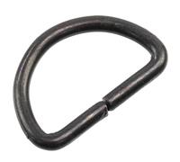 Aerzetix - Set di 12 anelli a forma di D | passanti da 15 mm | accessorio per cinghie di borsa progetto di artigianato decorazione | in metallo colore nero