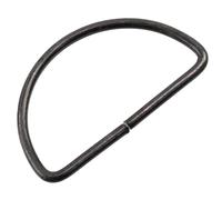 Aerzetix - Set di 12 anelli a forma di D | passanti da 40 mm | accessorio per cinghie di borsa progetto di artigianato decorazione | in metallo colore nero