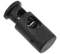 Aerzetix - Set di 12 fermacorda cilindrici da 10x23 mm con 1 Foro a Molla - Blocco fermacorda - in plastica - Colore Nero