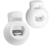 Aerzetix - Set di 12 Fermacorda Rotondi 15 mm e 18 mm - Stop Cordone 1 Foro con Molla - Fermo Lacci Hobby creativi - Colore Bianco - Fermacorda Plastica Abbigliamento - Ferma Cordino