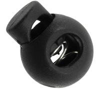 Aerzetix Set di 12 Fermacorda Rotondi 15mm - Stop Cordone 1 Foro con Molla - Fermo Lacci Hobby creativi - Colore Nero - Fermacorda Plastica per Anorak/Abbigliamento - Ferma Cordino