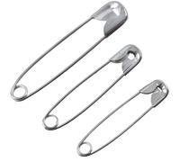 AERZETIX - Set di 12 spille da balia classiche 28mm 32mm 38mm - in metallo - colore argento - per tessuti cucito artigianato gioielli