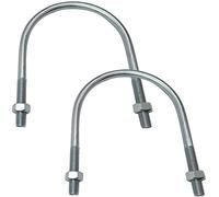 AERZETIX - Set di 2 bulloni a U e 4 dadi M12-183x130mm - in acciaio carbonio zincato - per tubi - C48547