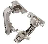 Aerzetix - Set di 2 Cerniere a Scomparsa curve a 90°, con Clip a molla, per anta di mobile, Codice dell’Articolo: C41046
