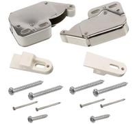 AERZETIX - Set di 2 Chiavistelli a Molla per Chiusura e Apertura a Pressione - Colore Bianco e Argento - Carpenteria Serratura Armadietto Armadio Mobili Spogliatoi