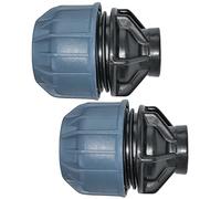 AERZETIX - Set di 2 Manicotti/Adattatori Filettati - Riduttore a Compressione Diritto - Raccordo Filettato Femmina 1/2" - per Tubo Ø32mm - in Polipropilene - Connettore/Riparatore