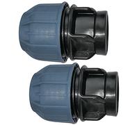 AERZETIX - Set di 2 - Manicotto/Adattatore Filettato - Riduttore a Compressione Diritto - Raccordo Filettato Femmina 3/4" - per Tubo Ø25mm - in Polipropilene - Connettore/Riparatore