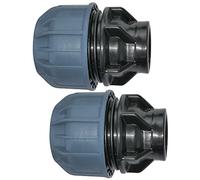 AERZETIX - Set di 2 - Manicotto/Adattatore Filettato - Riduttore a Compressione Diritto - Raccordo Filettato Femmina 3/4" - per Tubo Ø32mm - in Polipropilene - Connettore/Riparatore - C51932