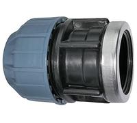 AERZETIX - Set di 2 - Manicotto/Adattatore Filettato - Riduttore a Compressione Diritto - Raccordo Filettato Femmina 1 1/2" - per Tubo Ø40mm - in Polipropilene - Connettore/Riparatore