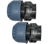 AERZETIX - Set di 2 - Manicotto/Adattatore Filettato - Riduttore a Compressione Diritto - Raccordo Filettato Femmina 1" - per Tubo Ø32mm - in Polipropilene - Connettore/Riparatore