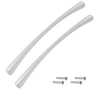 Aerzetix - Set di 2 Maniglie per Porte Mobili Interasse 160mm - Armadio Cassetto Design Interno Arredamento Cucina Soggiorno - in Metallo - Finitura Argento Opaco - C41339