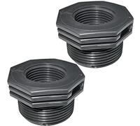 AERZETIX - Set di 2 Riduttori in Plastica Maschio/Femmina 1 1/2''x1'' con Fermo Interno per Avvitamento - Nipplo Ridotto 6 Bar - Raccordo per Tubi