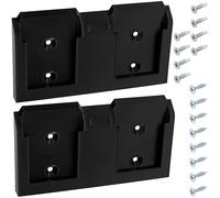 AERZETIX Set di 2 supporti da parete doppi per 4 batterie compatibile con Metabo 18V / 14.4V sistema CAS/incompatibile con Metabo HPT ex Hitachi o batterie vecchie 12V