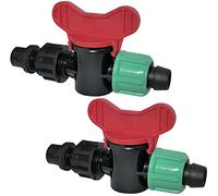 AERZETIX - Set di 2 valvole di derivazione/fermare con raccordo per tubo da giardino 16mm/pressione 4 bar - rubinetto di collegamento/adattatore di uscita per sistema di irrigazione a goccia - C48604