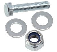 AERZETIX - Set di 20 bulloni a testa esagonale M8x40 mm + 40 rondelle + 20 dadi esagonali autobloccanti M8 per montaggio fai da te e fissaggio leggero | acciaio