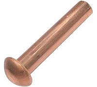 AERZETIX - Set di 20 rivetti in rame Ø4x20mm con testa semitondo - rivetto a testa bombata - rivetto pieno/rivetto a pressione - DIN 660 - C48034