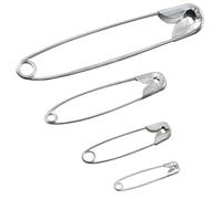 AERZETIX - Set di 24 spille di sicurezza classiche 22 mm 27 mm 38 mm 55 mm - metallo - colore argento - per creazioni tessili cucito gioielli