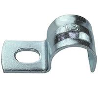 AERZETIX - Set di 25 fascette per cavi stringitubo a forma di U - per cavi Ø13mm - in acciaio zincato - staffa di fissaggio laterale - C49777