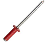 AERZETIX - Set di 25 rivetti ciechi Ø4x12 mm con testa piatta RAL 3000 rosso fuoco | alluminio/acciaio | per un assemblaggio rapido, comodo e una finitura estetica