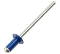 AERZETIX - Set di 25 rivetti ciechi Ø4x8 mm con testa piatta RAL 5010 blu | alluminio/acciaio | per un assemblaggio rapido, comodo e una finitura estetica