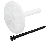 AERZETIX - Set di 25 tasselli per isolamento a battuta Ø10x70mm + 25 chiodi 75mm - in nylon - fissaggio per pannelli termici polistirene estruso espanso lana di roccia