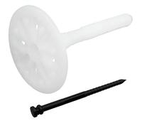 AERZETIX - Set di 25 tasselli per isolamento a battuta Ø10x90mm + 25 chiodi 95mm - in nylon - fissaggio per pannelli termici polistirene estruso espanso lana di roccia