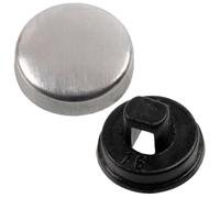 AERZETIX - Set di 35 Bottoni da rivestire L16 ∅9.5mm | colore argento/nero | progetto riparazione tessile fai da te merceria cucitura cuscini