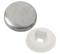 AERZETIX - Set di 35 Bottoni da rivestire L26 ∅15.5mm | colore argento/bianco | progetto riparazione tessile fai da te merceria cucitura cuscini