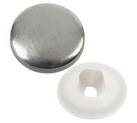 AERZETIX - Set di 35 Bottoni da rivestire L28 ∅17mm | colore argento/bianco | progetto riparazione tessile fai da te merceria cucitura cuscini