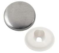 AERZETIX - Set di 35 Bottoni da rivestire L30 ∅18mm | colore argento/bianco | progetto riparazione tessile fai da te merceria cucitura cuscini