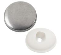 AERZETIX - Set di 35 Bottoni da rivestire L32 ∅19mm | colore argento/bianco | progetto riparazione tessile fai da te merceria cucitura cuscini