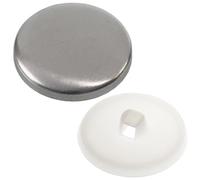 AERZETIX - Set di 35 Bottoni da rivestire L36 ∅22mm | colore argento/bianco | progetto riparazione tessile fai da te merceria cucitura cuscini