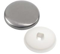 AERZETIX - Set di 35 Bottoni da rivestire L40 ∅24.5mm | colore argento/bianco | progetto riparazione tessile fai da te merceria cucitura cuscini