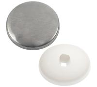 AERZETIX - Set di 35 Bottoni da rivestire L44 ∅27mm | colore argento/bianco | progetto riparazione tessile fai da te merceria cucitura cuscini