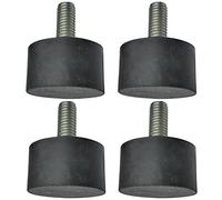 AERZETIX - Set di 4 pezzi - Piedini gambe tondi antivibranti isolanti - filettatura M8 - Ø30mm H:17mm - durezza Shore 55 ±5 - gomma e acciaio - carico 1960N - C48843