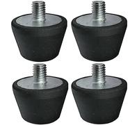 AERZETIX - Set di 4 pezzi - Piedini gambe tondi antivibranti isolanti - filettatura M8 - Ø32mm - durezza Shore 40 ±5 - gomma e acciaio - carico 492N - C48871