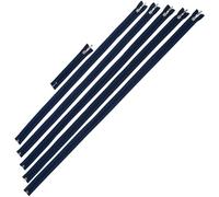 Aerzetix - Set di 5 Cerniere Lampo a Spirale N°5 65 70 75 80 85cm separabili + 1 Cerniera 16cm Non separabile N°5 con cursore Decorativo | in Metallo Nylon Poliestere | Colore Blu Scuro
